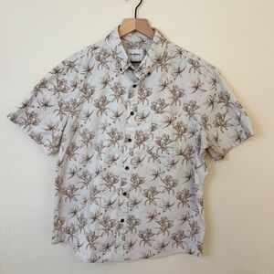 Men's XL Goodfellow & Co. Tan Floral Button Down ShirtTropical Vacation Beach